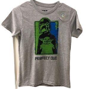 Star Wars Youth Medium Gray Reversible Sequins Perfect Duo T-shirt Tee Unworn